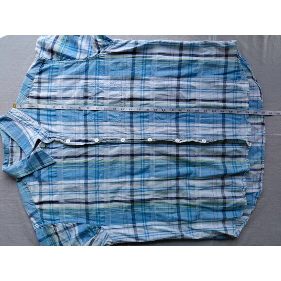 Y2K Buckle BKE 67 Regular Fit Short Sleeve Plaid Button Up Shirt Mens XXL Preppy - Picture 7 of 8